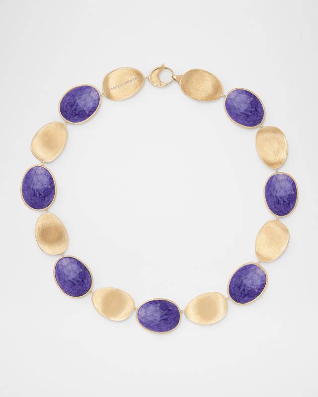 18K Yellow Gold Necklace with Charoite